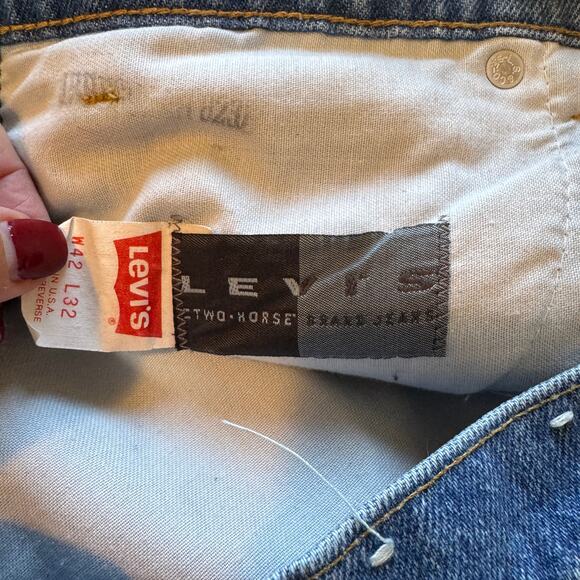 Vtg 80s 90s Levi's 549 Relaxed Fit Jeans W42 L32 Acid Wash Stone Wash USA Made - Picture 10 of 12